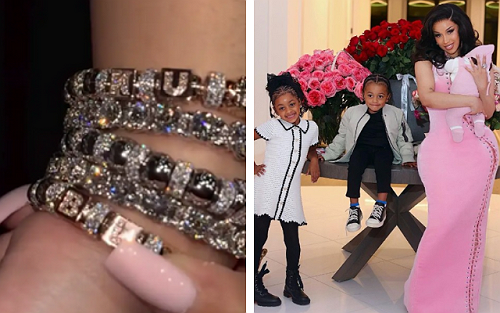 CARDI B DROPS MAJOR HINT ABOUT BABY'S NAME WITH DIAMOND BRACELET