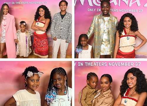 TIA MOWRY, THE WADE GIRLS, AND MALIKA HAQQ ATTEND MOANA 2 PREMIERE