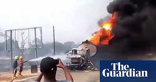 Seventy killed in central Nigeria after fuel tanker flips over and explodes