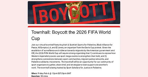 Townhall: Boycott the 2026 FIFA World Cup