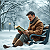 Post: Men Reading in Winter Snow