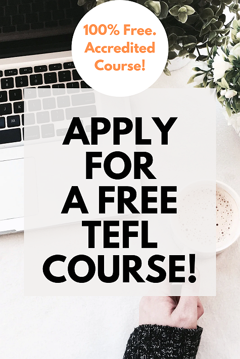 Free TEFL Course.Apply for a free TEFL course; there are no hidden fees. Furthermore; this free...