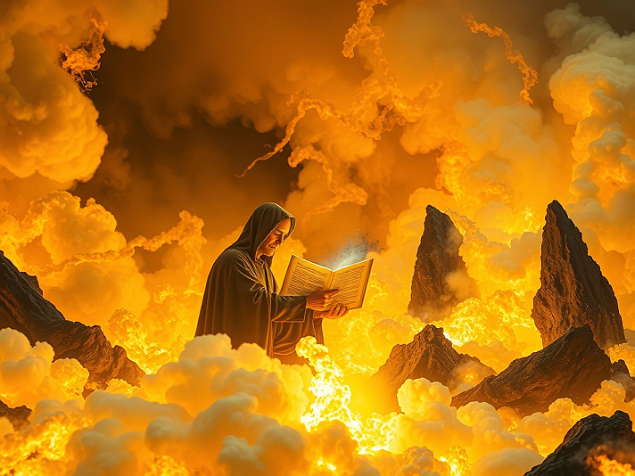 Kneeling in the Burning Library